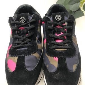 DKNY Sneaker Women Arlie Technical Fabric Multicolor Camouflage Metal Logo 7.5